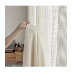 [WAS] Natural Cotton Waffle Curtains Wabi-Sabi Style