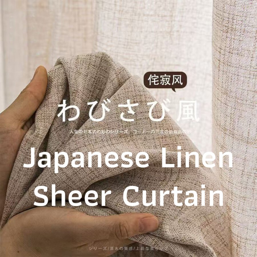 [JLS] Semi Sheer Curtain Langsir Japanese Linen