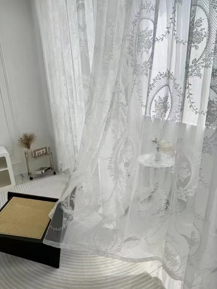 [MFS] Semi Sheer Curtain Langsir Deluxe Embroidered Lace
