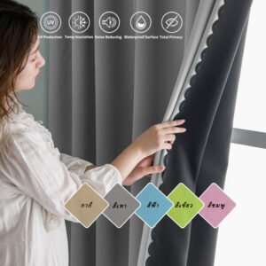 [FBCV]100% Blackout Curtain Langsir Self-Adhesive Velcro for Rental Room